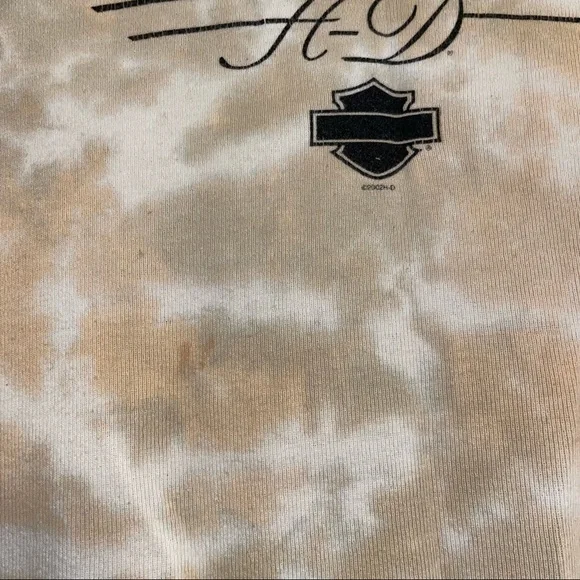 Harley-Davidson Womens Beige‎ Green Orange Tie-die Tank Top Size M - Picture 3 of 7